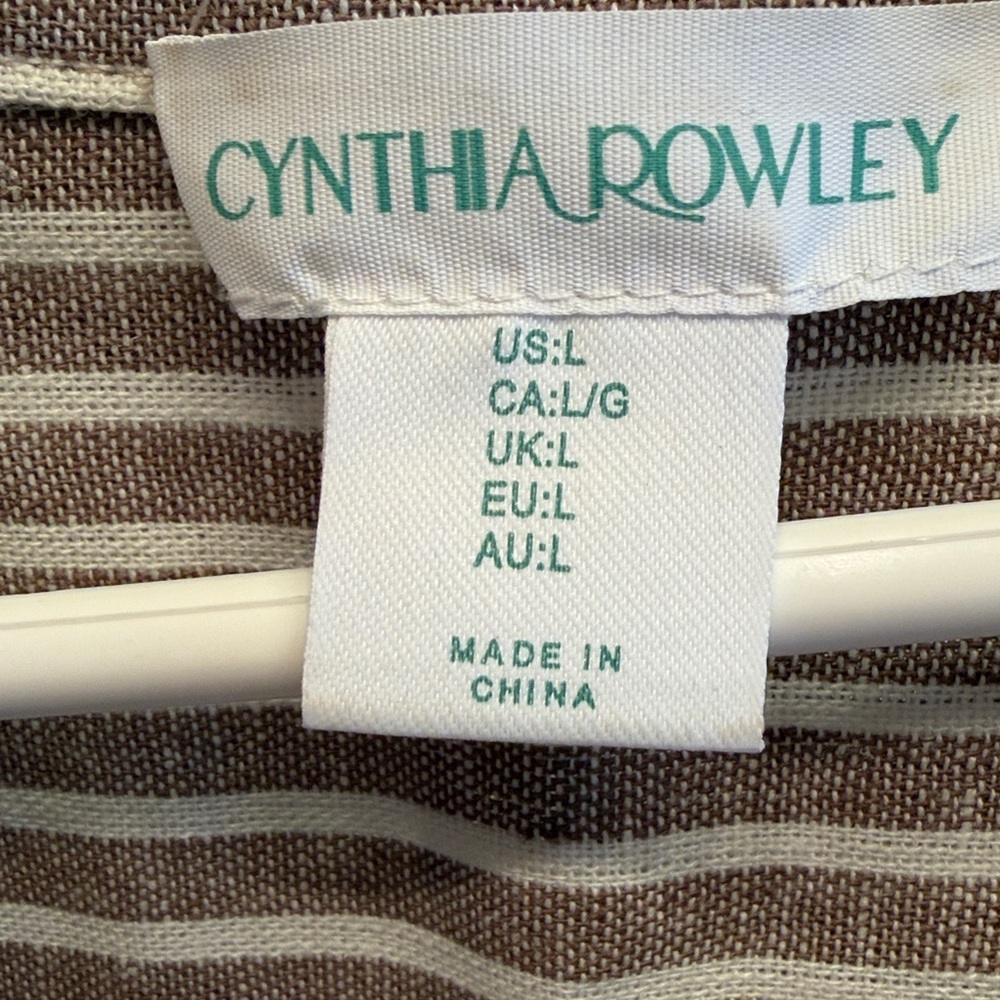 Cynthia Rowley Beige and White Striped Tiered Maxi Dress - Picture 6 of 10